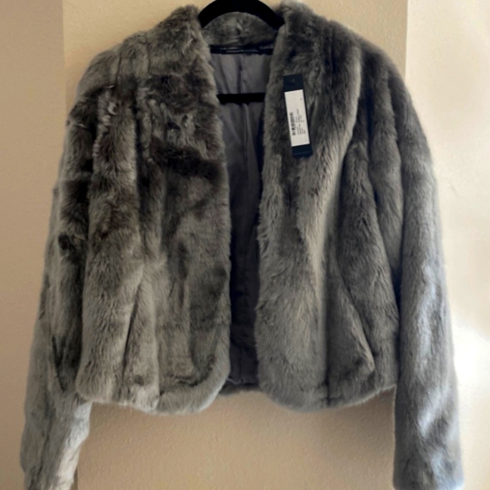 Isda & Co. size medium grey furball jacket